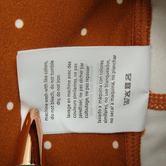 WeWoreWhat Orange White Polka Dot Leggings - Picture 13 of 13